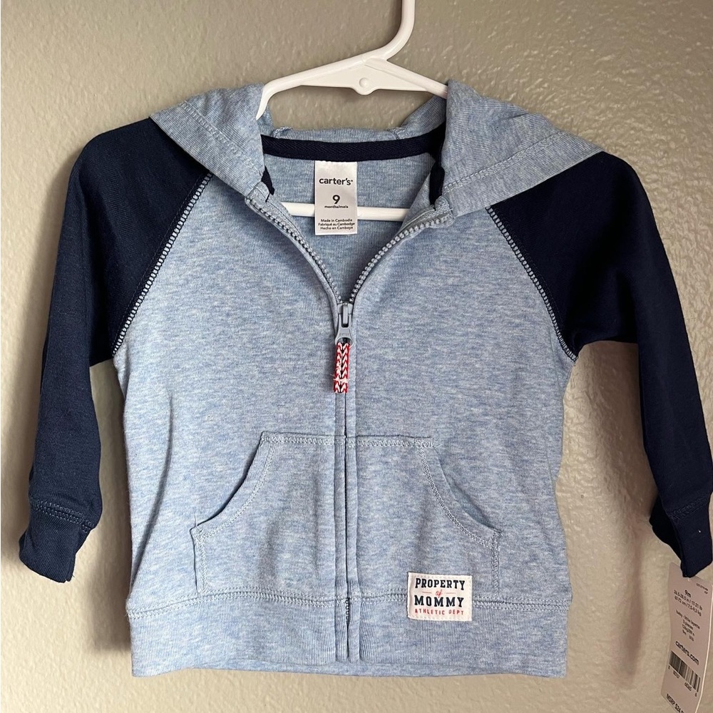 NWT Carters Zip Up Hoodie